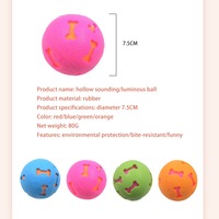 Nouvelle balle en TPR indestructible et lavable pour animaux de compagnie, avec empreintes de pattes creuses, résistante aux morsures, jouet élastique pour chien, balle qui couine