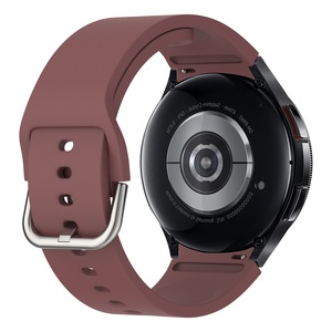 Correa de Reloj de Silicona de 20 mm al por Mayor de Fábrica, Correa de Repuesto para Reloj con Hebilla Plateada, Conectores Curvos, Correa Deportiva - Product Image 5