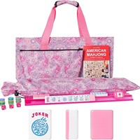 Sac de transport et pochette d'accessoires en tissu Oxford à imprimé floral de style chinois pour ensemble de rangement de Mahjong, portable pour les loisirs et les voyages