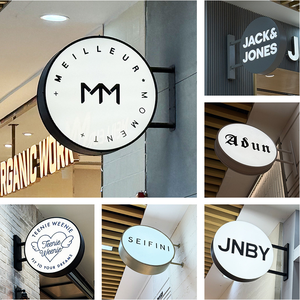 Easy Floor-Standing Vertical <strong>Rotating</strong> LED Billboard Square <strong>Light</strong> <strong>Box</strong> For Mall Catering Advertising Multi-Layer Design - Product Image 4