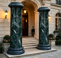 Colonne de jardin antique ronde en pierre verte, creuse, pour pergola
