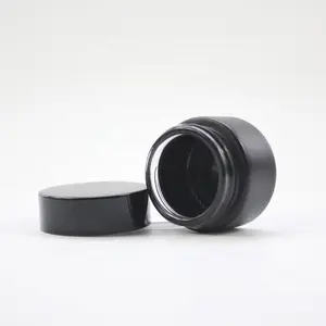 Высококачественная пустая матовая черном стеклянном сосуде для косметического крема упаковка с завинчивающейся крышкой