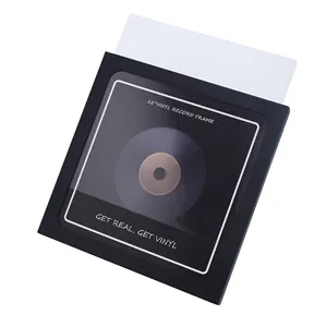 Vinyl-Schallplatten rahmen aus Verbund holz für Schallplatten zur Wand montage 12x12 Zoll Display abdeckung mit PS-Glas