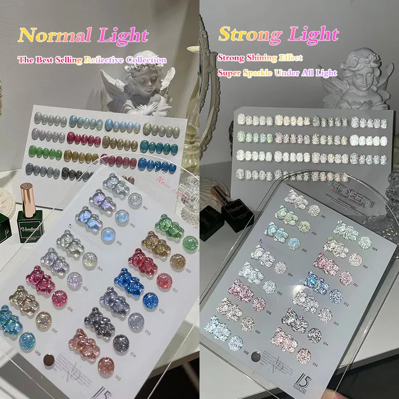 Vendeeni gel diamond diamonds fix neon fluorescent for nails supplies salon reflective disco Glitter Nail Gel Polish