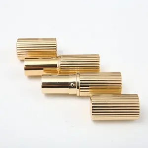 Custom Round Luxury Metal Gold Aluminium Empty Twist Up Lip Balm Tube Lipstick Tubes Containers