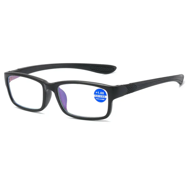 Óculos de leitura esportivos com moldura dupla colorida TR90 para leitura esportiva, óculos quadrados anti-luz azul, moda colorida, 2024