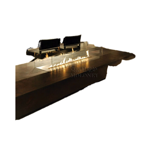 Stufa a legna <span class=keywords><strong>in</strong></span> <span class=keywords><strong>ghisa</strong></span> con camino <span class=keywords><strong>in</strong></span> etanolo con finitura <span class=keywords><strong>in</strong></span> marmo e acciaio - Product Image 1