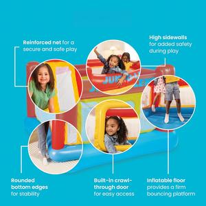 MAKE WAVES ELI-F058 <b>Inflatable</b> Bounce <b>House</b>-Foldable Lightweight PVC Material 68.5x68.5x44 Inches All Seasons for Kids Home - Product Image 4