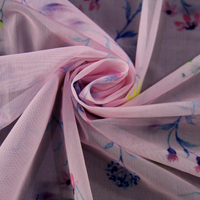 Tissu imprimé floral 100 % polyester écologique et organique, léger et transparent, idéal pour les robes de filles, les mariages et les rideaux.