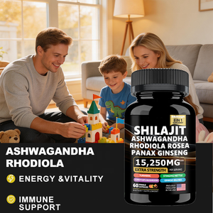 Комплексные капсулы Шиладжит 8-в-1, 15250 мг, повышенной силы действия, с ашвагандхой, родиолой розовой, женьшенем, куркумой для улучшения состояния взрослых - Product Image 4