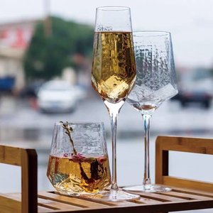 Calici di Champagne a forma di diamante martellato in stile oro argenteo bordati di vino bicchieri - Product Image 3