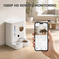 Distributeur automatique de nourriture pour animaux de compagnie avec caméra, surveillance à distance, compartiments intégrés pour eau et nourriture, design à fixation sur fenêtre, Bluetooth/Wi-Fi/4G/5G