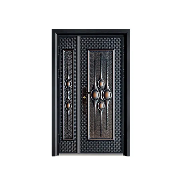 Bowdeu Factory Luxury design China Top Manufacturer zinc alloy imitate cast aluminum door alloy safety door for sale