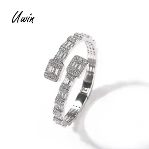 UWIN New Vogue CZ Jewellery Female Bangle Micro Pave Square Zirconia Bracelet for Women Hip Hop Jewelry