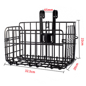 Bicycle Folding Basket Black <b>Iron</b> Quick Release Handlebar Mount Front Rear Hanging Bike Accessory - Product Image 2