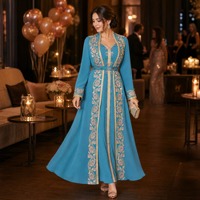 Robe longue YSYL 2026 exquise brodée de fleurs pour femme, avec ceinture intégrée, manches longues, robe de soirée formelle modeste, Abaya
