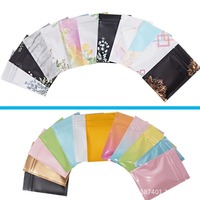 Sac d'emballage réutilisable à fermeture éclair pour boîte surprise - Mini pochette plate en aluminium givré, usage universel pour bijoux