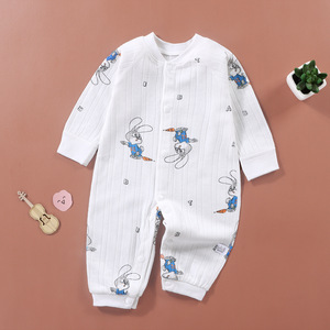 เสื้อผ้าเด็กแรกเกิดผ้าฝ้าย 100% แขนยาวฤดูใบไม้ผลิฤดูร้อนน่ารักการ์ตูนปุ่มสแน็ปปิด HENG SONG ทารกหญิงจั๊มสูทเต็มตัว - Product Image 6