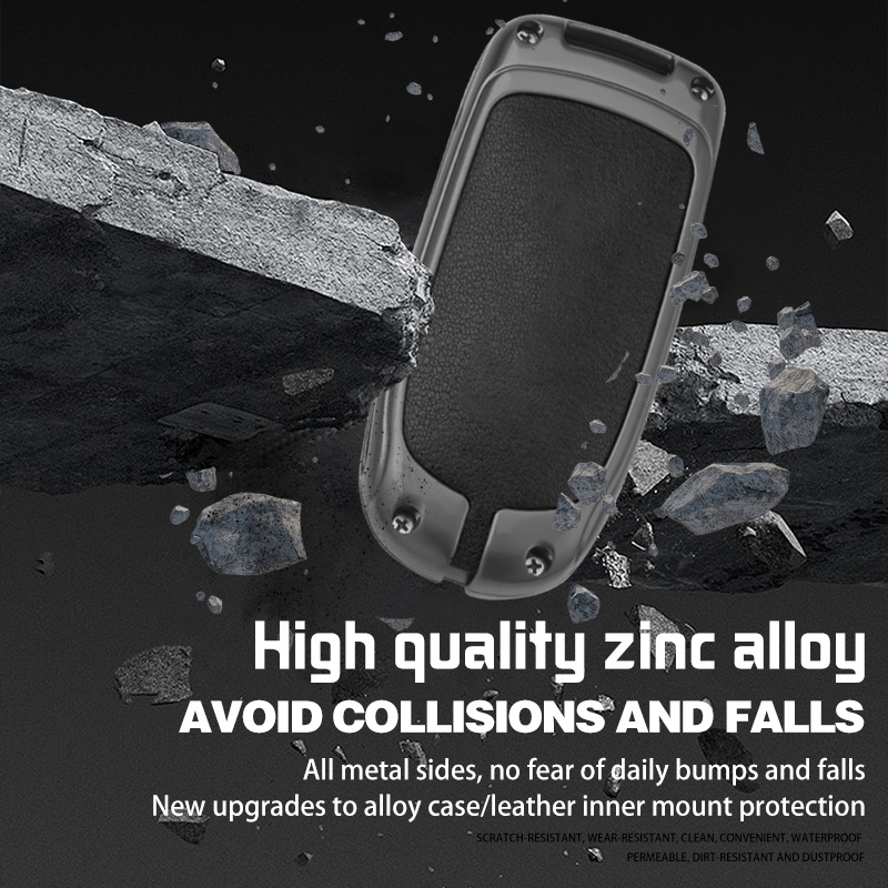 Zinc Alloy Leather Car Key Fob Cover for Jeep Grand Cherokee WK2, Compass, Wrangler JK | Premium Pro