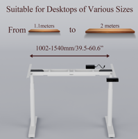 Cadre de bureau assis-debout ergonomique réglable à double moteur, moderne, en métal, de luxe, robuste, silencieux, pour bureau et immeuble de bureaux