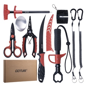 Goture Kit d'outils de pêche Pinces de pêche Couteau à filet avec gaine Pince à lèvre de poisson Dissolvant d'hameçons - Product Image 1