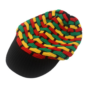 Bonnet reggae jamaïcain chaud avec bord rayé coloré étendu arc-<span class=keywords><strong>en</strong></span>-ciel tricoté pull chapeau - Product Image 6