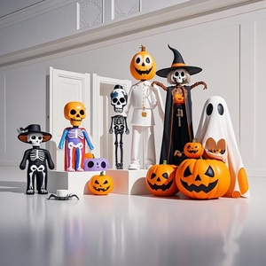 ชุดคอสเพลย์จั๊มสูทคอสเพลย์คอสตูมคอสเพลย์พร้อมหัวฟักทองหัวกะโหลกดีไซน์ใหม่ - Product Image 3