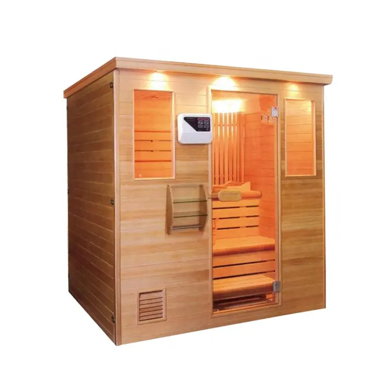 Suministro de fábrica 2-3 personas mini sauna de acabado para el hogar, sala de sauna eléctrica de madera
