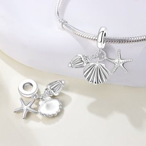 Abalorios de animales marinos estilo océano <span class=keywords><strong>S925</strong></span> <span class=keywords><strong>ALE</strong></span>, estrella de mar, tortuga, medusa, accesorios decorativos colgantes para pulseras de mujer, manualidades DIY - Product Image 3