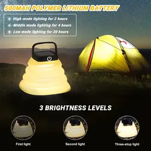 Greenbar-linterna LED plegable para exteriores, luz solar pequeña, recargable, para acampar