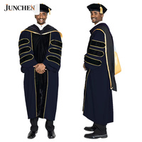Robe de doctorat à capuche personnalisée grande taille, tenue de cérémonie universitaire, robe académique pour PhD, fabricant