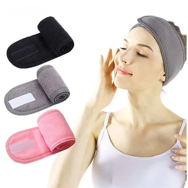 Mulheres Spa Headband Banho Chuveiro Lavagem Rosto Elastic Head Turbante Senhoras Yoga Headbands Tecido Toalha Bandana Make Up Tiara Hair Band