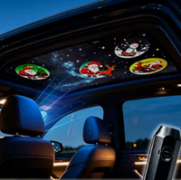 Projecteur USB Rotatif pour Voiture, Lampe de Projection à Motifs pour Noël, Décoration Intérieure de Voiture et Fêtes à Domicile