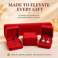 Boîte à bijoux en suède en gros, faible MOQ, pour bagues, bracelets, pendentifs, boîte à bijoux en velours rouge, chaînes de luxe, canapé