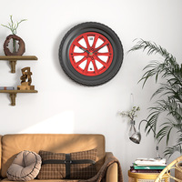Horloge murale en forme de pneu en métal décoration créative de la maison salle de voiture réparation automobile usine horloge murale de salon