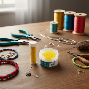 Perles ILAN Abalorio 3 mm couleur crème pour la fabrication de bijoux et les fournitures d'artisanat - Product Image 3