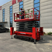 Plateforme élévatrice à ciseaux sur chenilles de 8 mètres, table élévatrice portable sur chenilles pour escaliers, équipement de travail aérien stable tout-terrain