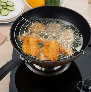 Stainless Steel Semi Circular Strainer Rack Drain Shelf Cooling Grid for Frying <b>Pan</b> Wok Steaming Kitchen Use - Product Image 2