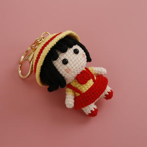 Porte-clés en crochet fait main personnalisé, accessoire de sac, amigurumi en crochet, jouet en peluche mignon de dessin animé <span class=keywords><strong>Momoko</strong></span> - Product Image 4