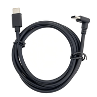 Kabel Data Sudut 60W Pengisian Cepat PD Silikon Ramah Kulit Tipe-C 1 Meter Khusus untuk Ponsel Tablet Tahan Sobek