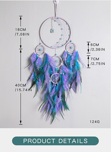Conjunto de atrapasueños con forma colorida de sueño, forma de borla de plumas, decoración colgante de pared de habitación tradicional, decoración Interior del hogar - Product Image 5