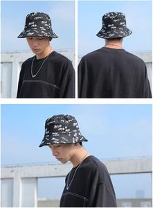 Chapeau Bob Réversible à Large Bord Personnalisable avec Logo Imprimé Lettres Coton Délavé Unisexe Style Japonais Coréen Chapeau de Soleil d'Été Décontracté pour Voyage - Product Image 3