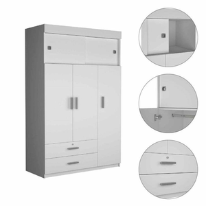<span class=keywords><strong>Armario</strong></span> de combinación de madera blanca de estilo industrial para loft o apartamentos urbanos - Product Image 5
