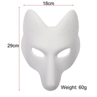 Masque de renard en PU à faire soi-même, peint à la main, style anime japonais classique, masque de cosplay de renard pour fille, accessoires de fête et de bal
