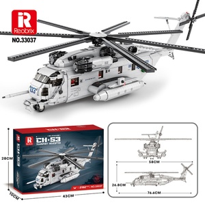 Reobrix 33037 Military Aircraft Plane Building Block Ch-53 Transport Helicopter Model Brick Block <b>Toy</b> Fighter Jet Children Gift - Product Image 6