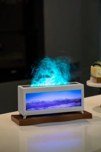 Kualitas tinggi 220ml minyak esensial pelembap udara <span class=keywords><strong>Mini</strong></span> meja 3D dekorasi listrik warna-warni api Vintage perapian penyebar Aroma - Product Image 4