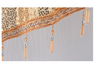 Aodu Cantonnière de Noël à Paillettes et Franges à Glands Triangulaires pour Fenêtre, Rouge et Vert, Festif, Vente en Gros, Direct Usine