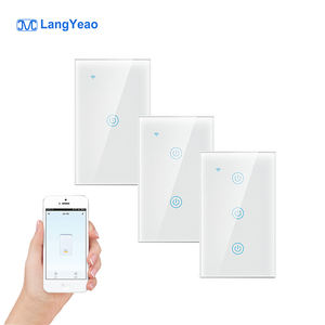 LangYeao madde abd AU 1/2/3/4 Gang akıllı dokunmatik duvar ışık anahtarı Alexa ve Google ev madde anahtarı ile nötr tel ile çalışmak - Product Image 1