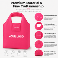 SHINY Ultraleichte Ripstop-Polyester Faltbare Einkaufstasche Wiederverwendbare Lebensmitteltasche mit Individuellem Logo und Tasche