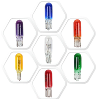 Ampoule halogène T5 12V 24V 1.2W 2W W2W blanc chaud pour tableau de bord de voiture, éclairage intérieur automobile, voyant d'avertissement